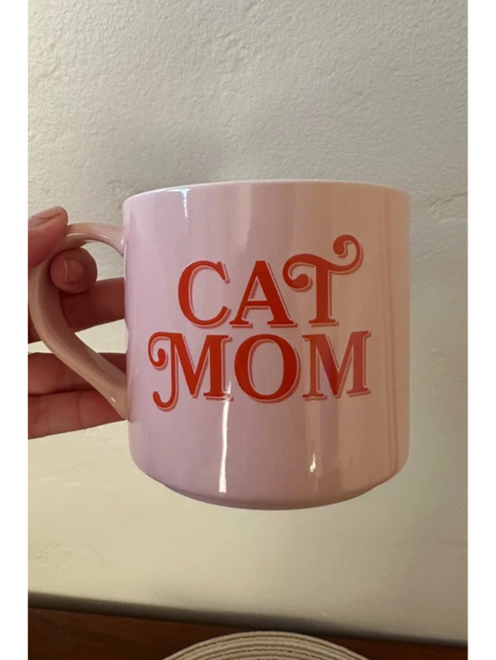 Parker Lane Cat Mom Cute Coffee Mug, Pink and Red